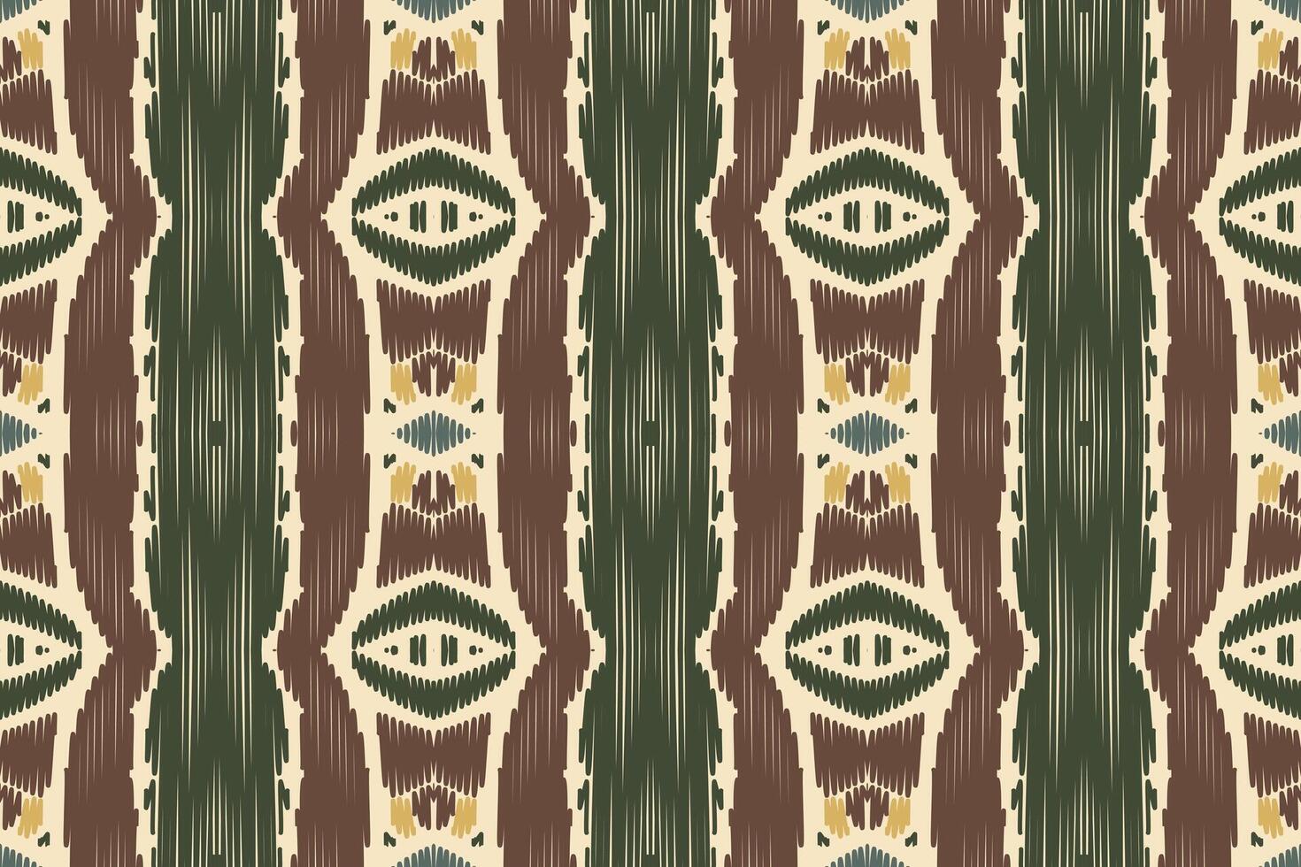 ethnisches ikat-nahtloses muster im stammes-. Design für Hintergrund, Tapete, Vektorillustration, Stoff, Kleidung, Teppich, Textil, Batik, Stickerei. vektor