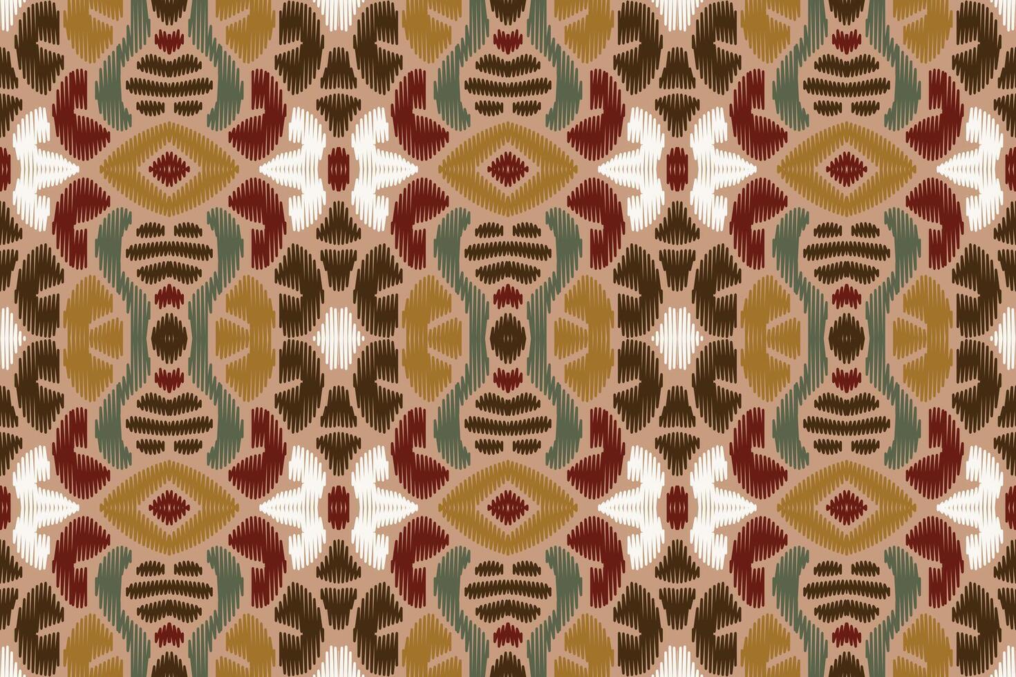 stoff ikat nahtloses muster geometrischer ethnischer traditioneller stickerei style.design für hintergrund, teppich, matte, sarong, kleidung, vektorillustration. vektor