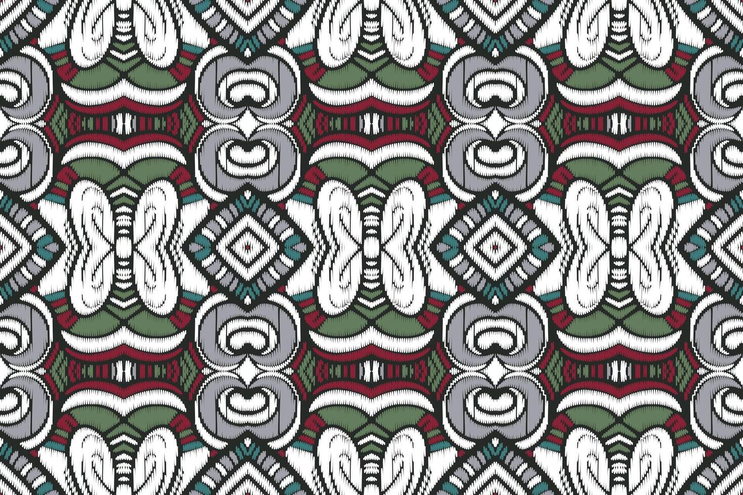 stoff ikat nahtloses muster geometrischer ethnischer traditioneller stickerei style.design für hintergrund, teppich, matte, sarong, kleidung, vektorillustration. vektor