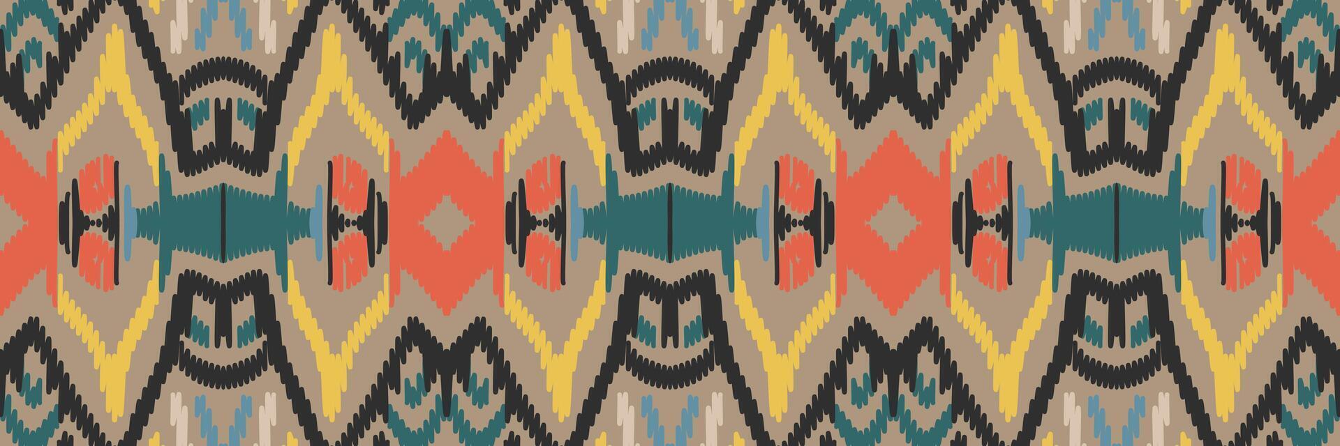 Ikat-Muster im Stammes-. geometrische ethnische traditionelle. mexikanischer gestreifter stil. Design für Hintergrund, Tapete, Vektorillustration, Stoff, Kleidung, Batik, Teppich, Stickerei. vektor