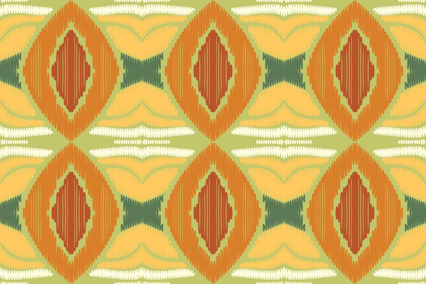 ethnisches ikat-nahtloses muster im stammes-. Design für Hintergrund, Tapete, Vektorillustration, Stoff, Kleidung, Teppich, Textil, Batik, Stickerei. vektor