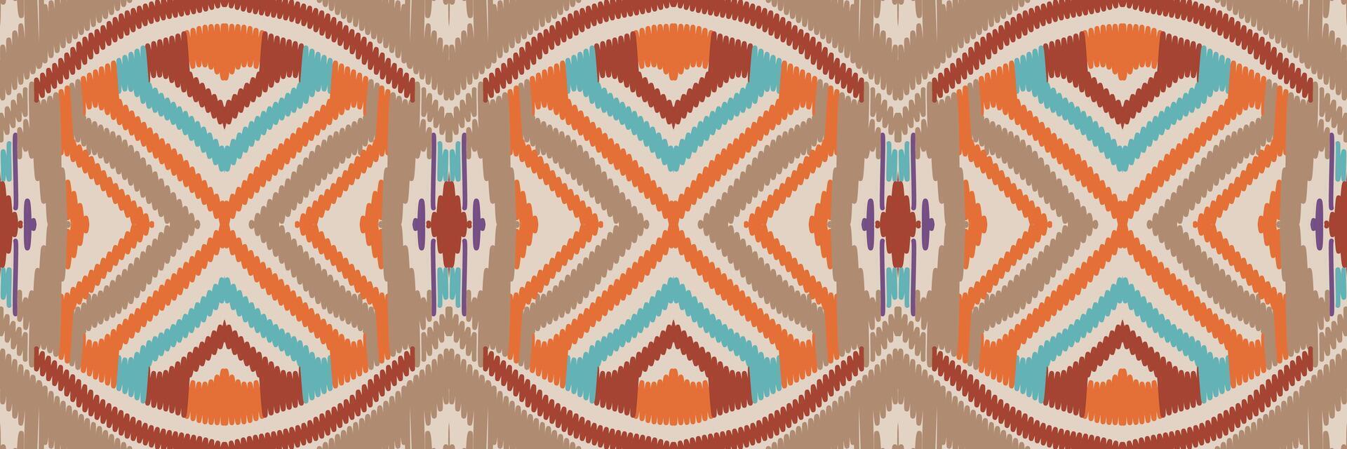 ikat abstraktes geometrisches ethnisches musterdesign der stickerei. aztekischer Stoff Teppich Mandala Ornament Chevron Textildekoration Tapete. tribal boho einheimischer ethnischer türkei traditioneller vektorhintergrund vektor