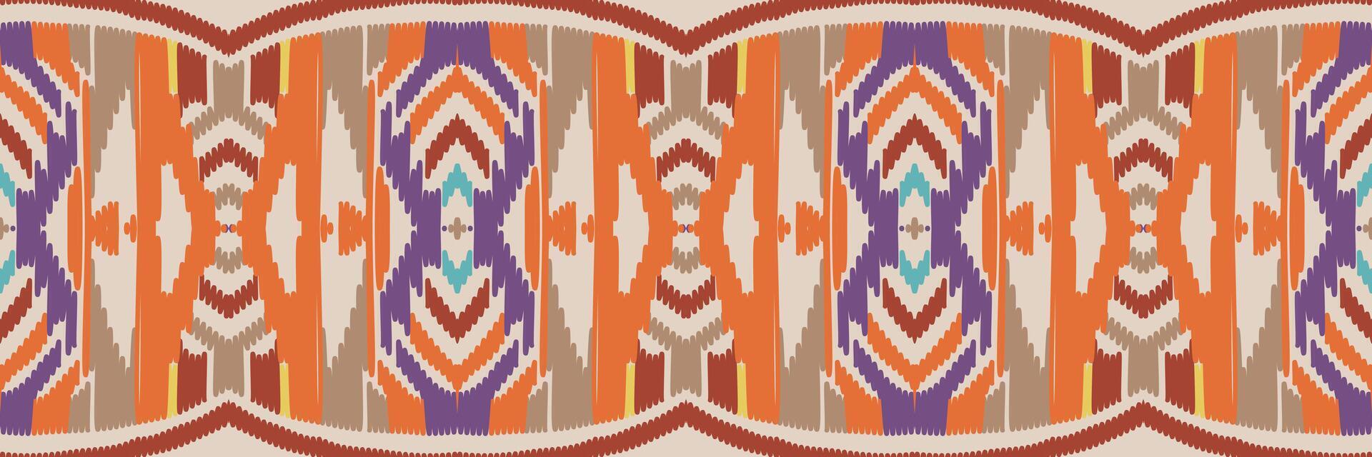 ikat abstraktes geometrisches ethnisches musterdesign der stickerei. aztekischer Stoff Teppich Mandala Ornament Chevron Textildekoration Tapete. tribal boho einheimischer ethnischer türkei traditioneller vektorhintergrund vektor