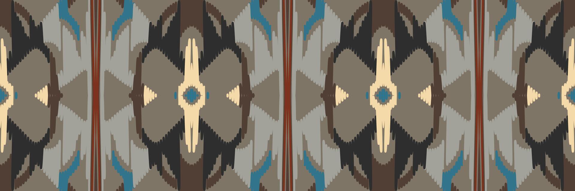 ikat abstrakt geometrisk broderi etniska mönster design. Aztec tyg matta mandala prydnad chevron textil dekoration tapeter. tribal boho infödda etniska kalkon traditionell vektor bakgrund