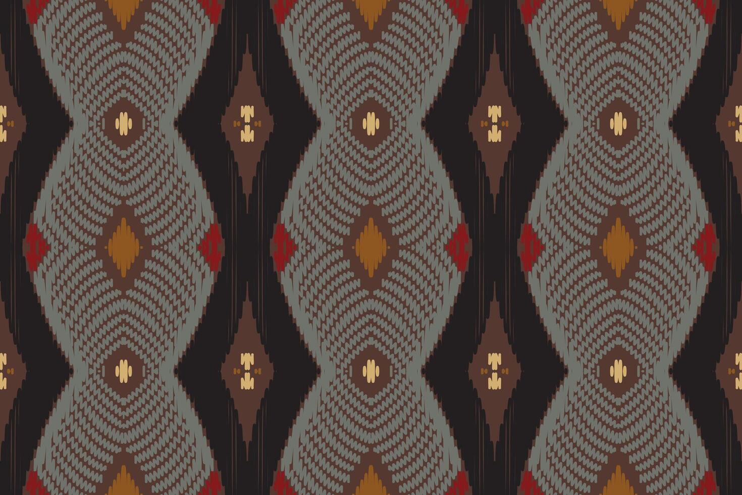 ethnisches ikat-nahtloses muster im stammes-. Design für Hintergrund, Tapete, Vektorillustration, Stoff, Kleidung, Teppich, Textil, Batik, Stickerei. vektor