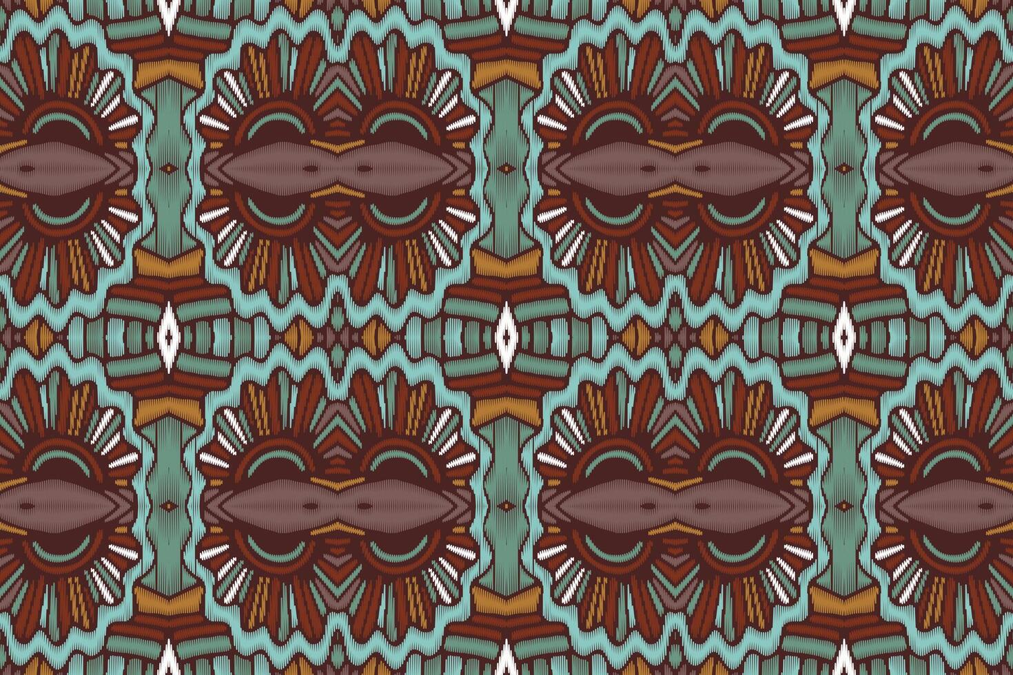 stoff ikat nahtloses muster geometrischer ethnischer traditioneller stickerei style.design für hintergrund, teppich, matte, sarong, kleidung, vektorillustration. vektor