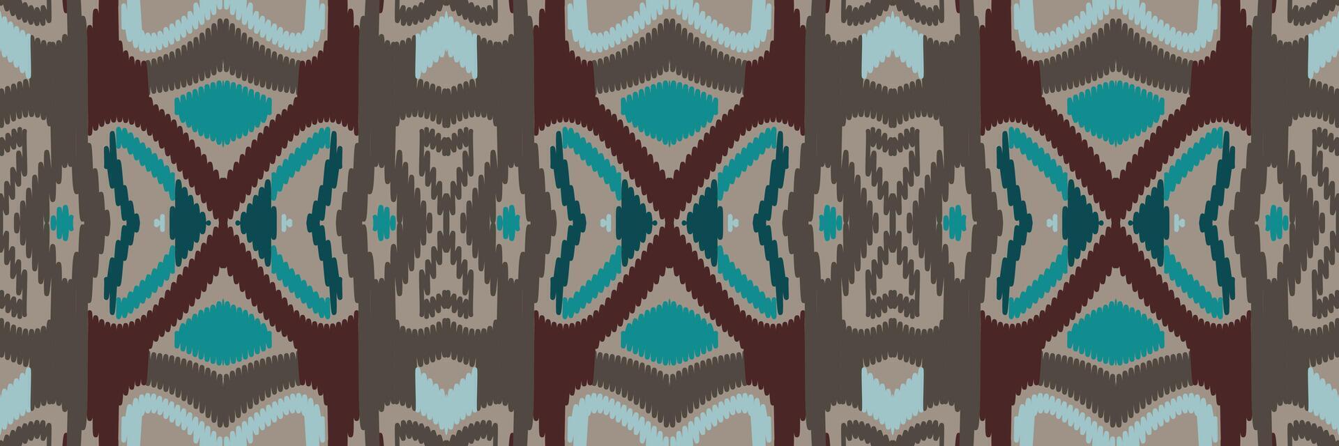 ikat abstraktes geometrisches ethnisches musterdesign der stickerei. aztekischer Stoff Teppich Mandala Ornament Chevron Textildekoration Tapete. tribal boho einheimischer ethnischer türkei traditioneller vektorhintergrund vektor