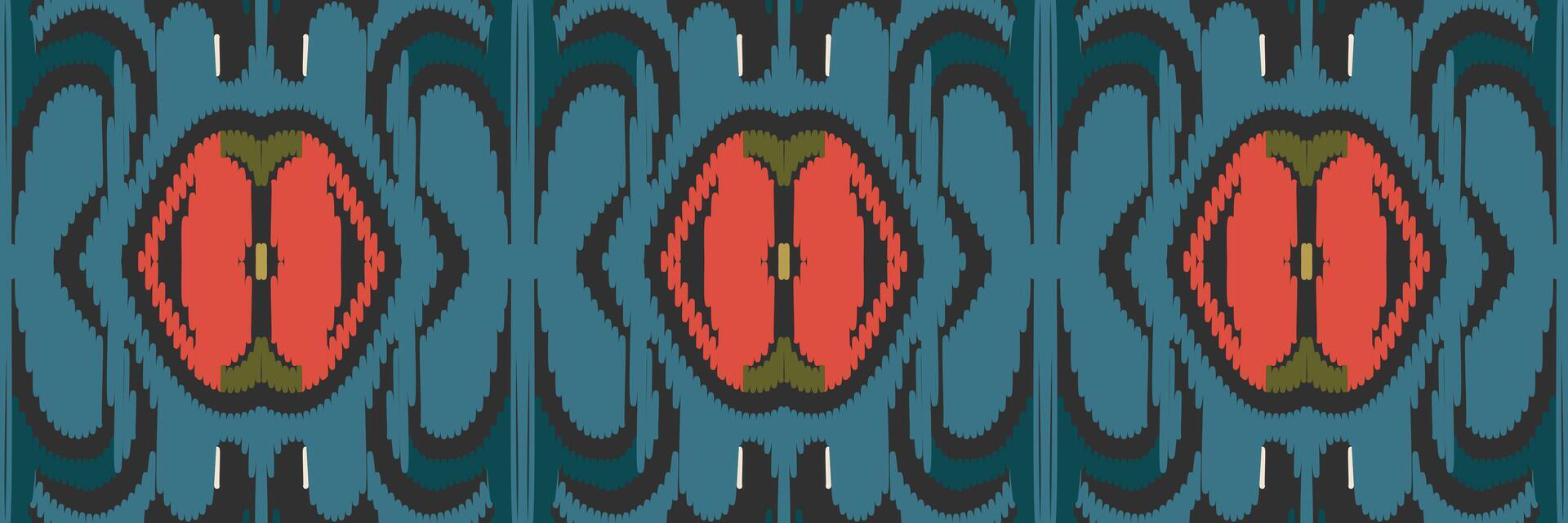 ikat abstraktes geometrisches ethnisches musterdesign der stickerei. aztekischer Stoff Teppich Mandala Ornament Chevron Textildekoration Tapete. tribal boho einheimischer ethnischer türkei traditioneller vektorhintergrund vektor