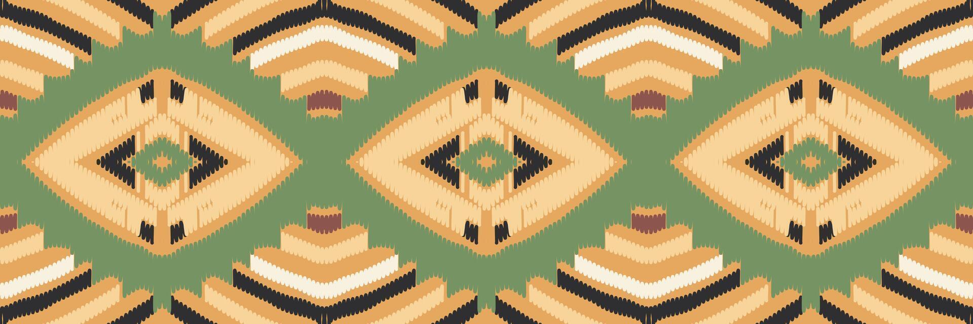 ikat abstraktes geometrisches ethnisches musterdesign der stickerei. aztekischer Stoff Teppich Mandala Ornament Chevron Textildekoration Tapete. tribal boho einheimischer ethnischer türkei traditioneller vektorhintergrund vektor