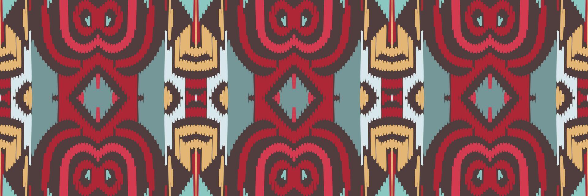 abstrakt etnisk mönsterkonst. ikat seamless mönster i tribal. design för bakgrund, tapeter, vektorillustration, tyg, kläder, matta, broderi. vektor