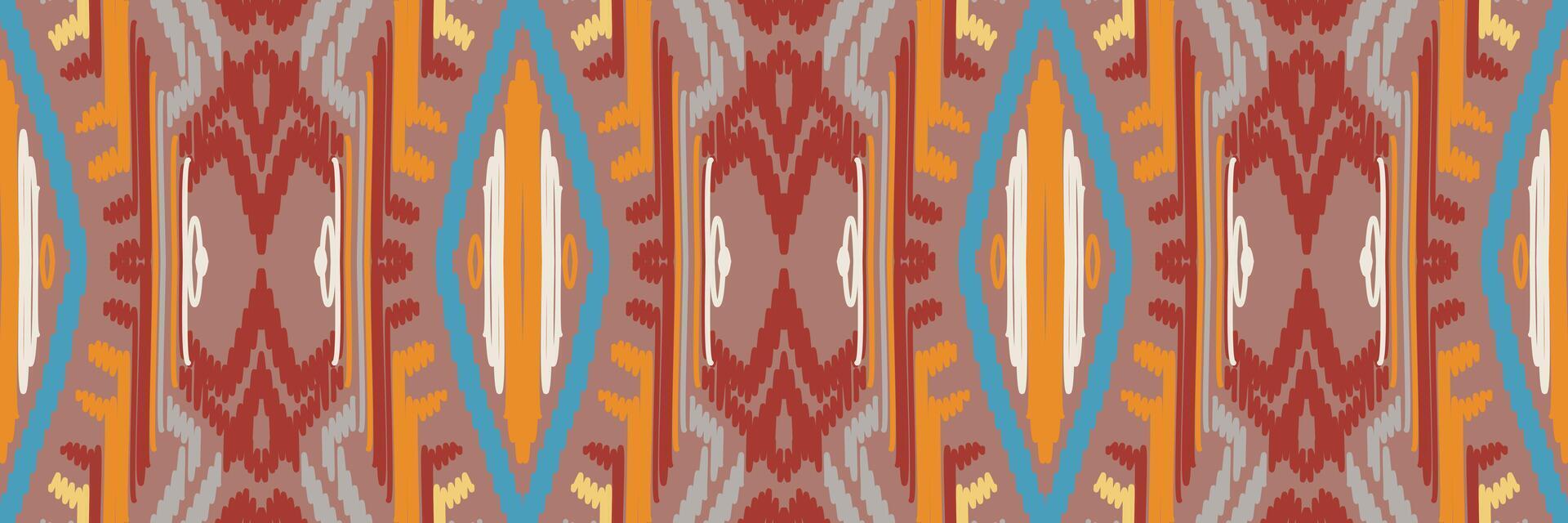 etniska ikat sömlösa mönster i tribal. design för bakgrund, tapeter, vektorillustration, tyg, kläder, matta, textil, batik, broderi. vektor