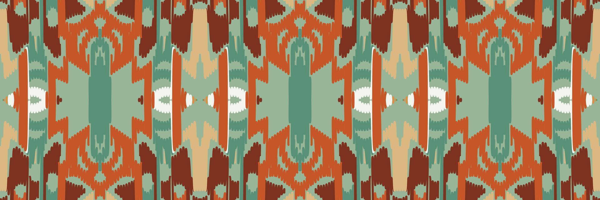 abstrakt etnisk mönsterkonst. ikat seamless mönster i tribal. design för bakgrund, tapeter, vektorillustration, tyg, kläder, matta, broderi. vektor