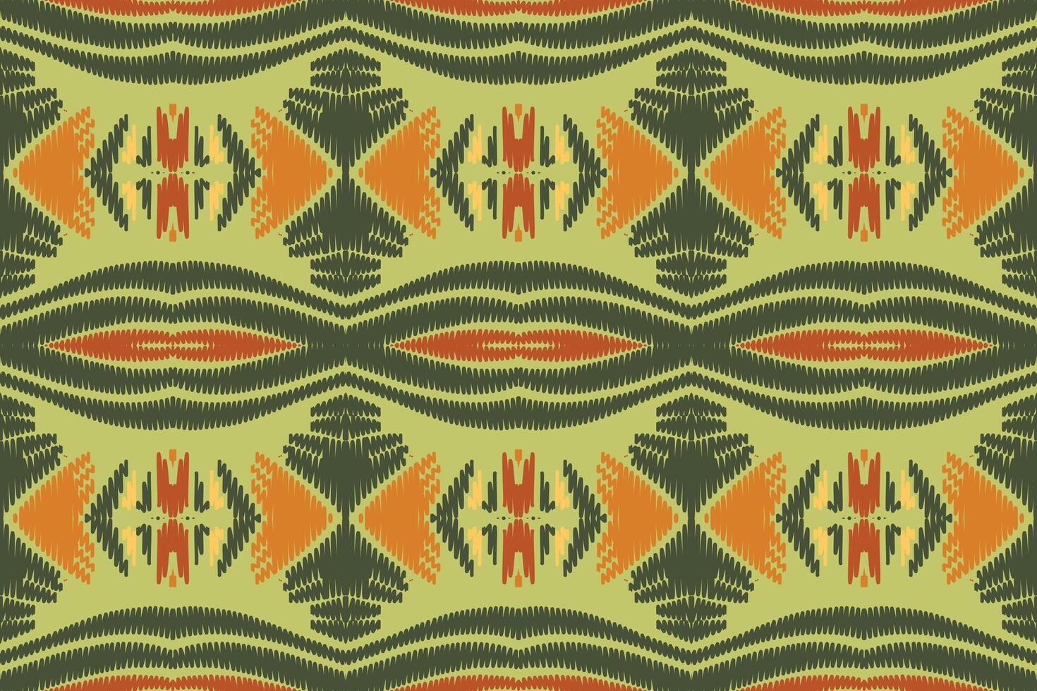 ethnisches ikat-nahtloses muster im stammes-. Design für Hintergrund, Tapete, Vektorillustration, Stoff, Kleidung, Teppich, Textil, Batik, Stickerei. vektor