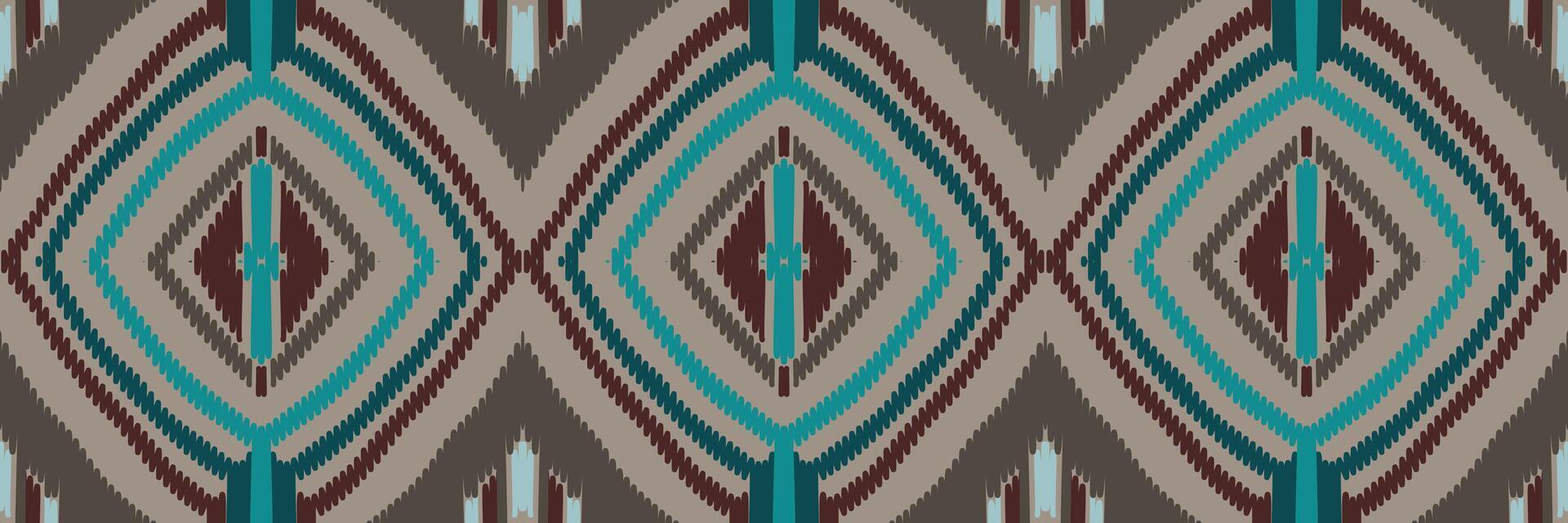 ikat abstraktes geometrisches ethnisches musterdesign der stickerei. aztekischer Stoff Teppich Mandala Ornament Chevron Textildekoration Tapete. tribal boho einheimischer ethnischer türkei traditioneller vektorhintergrund vektor