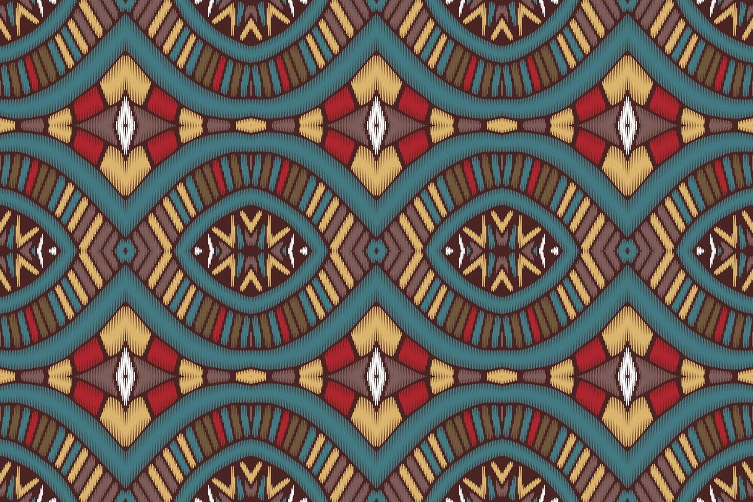 tyg ikat sömlösa mönster geometriska etniska traditionella broderi style.design för bakgrund, matta, matta, sarong, kläder, vektorillustration. vektor