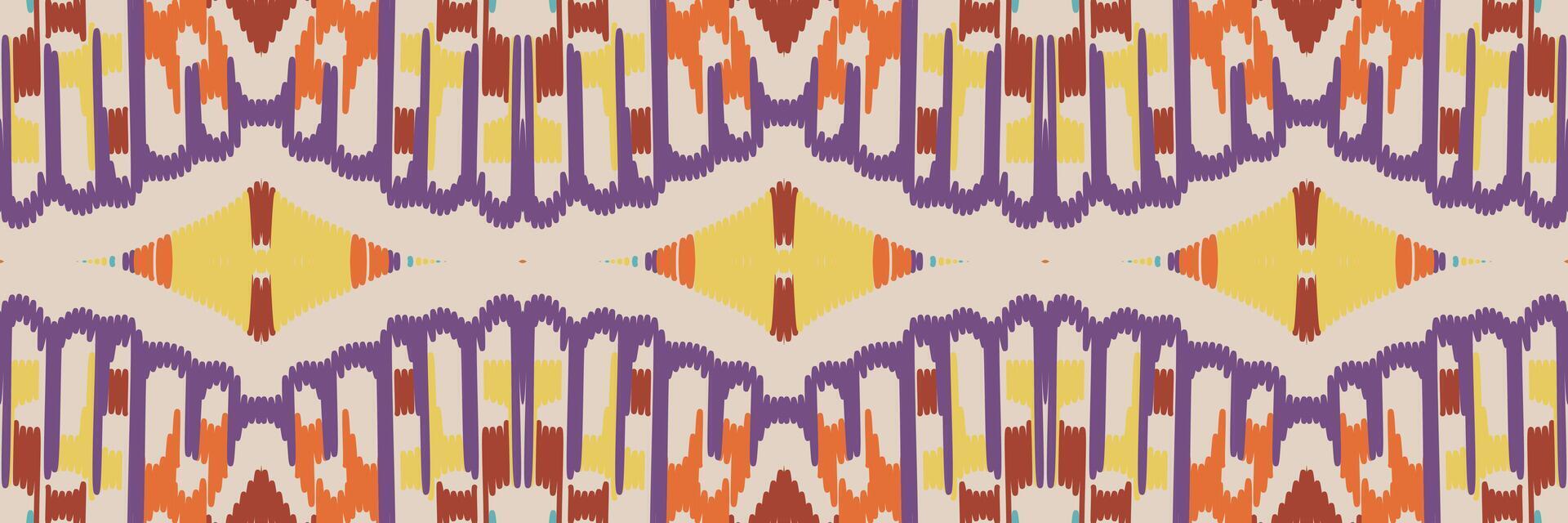 ikat abstraktes geometrisches ethnisches musterdesign der stickerei. aztekischer Stoff Teppich Mandala Ornament Chevron Textildekoration Tapete. tribal boho einheimischer ethnischer türkei traditioneller vektorhintergrund vektor