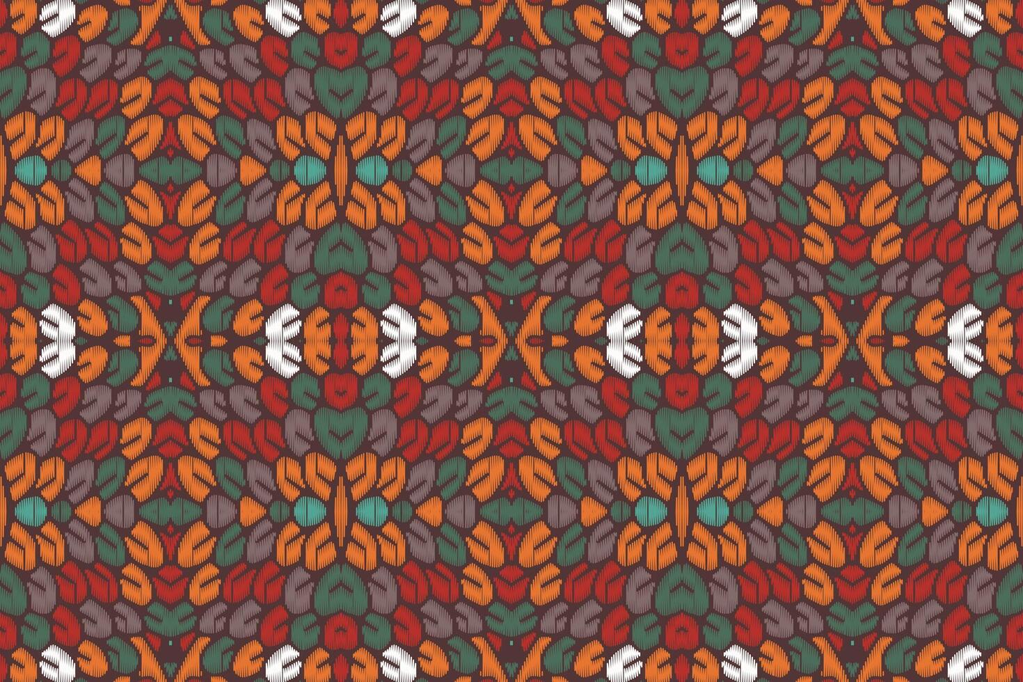 stoff ikat nahtloses muster geometrischer ethnischer traditioneller stickerei style.design für hintergrund, teppich, matte, sarong, kleidung, vektorillustration. vektor