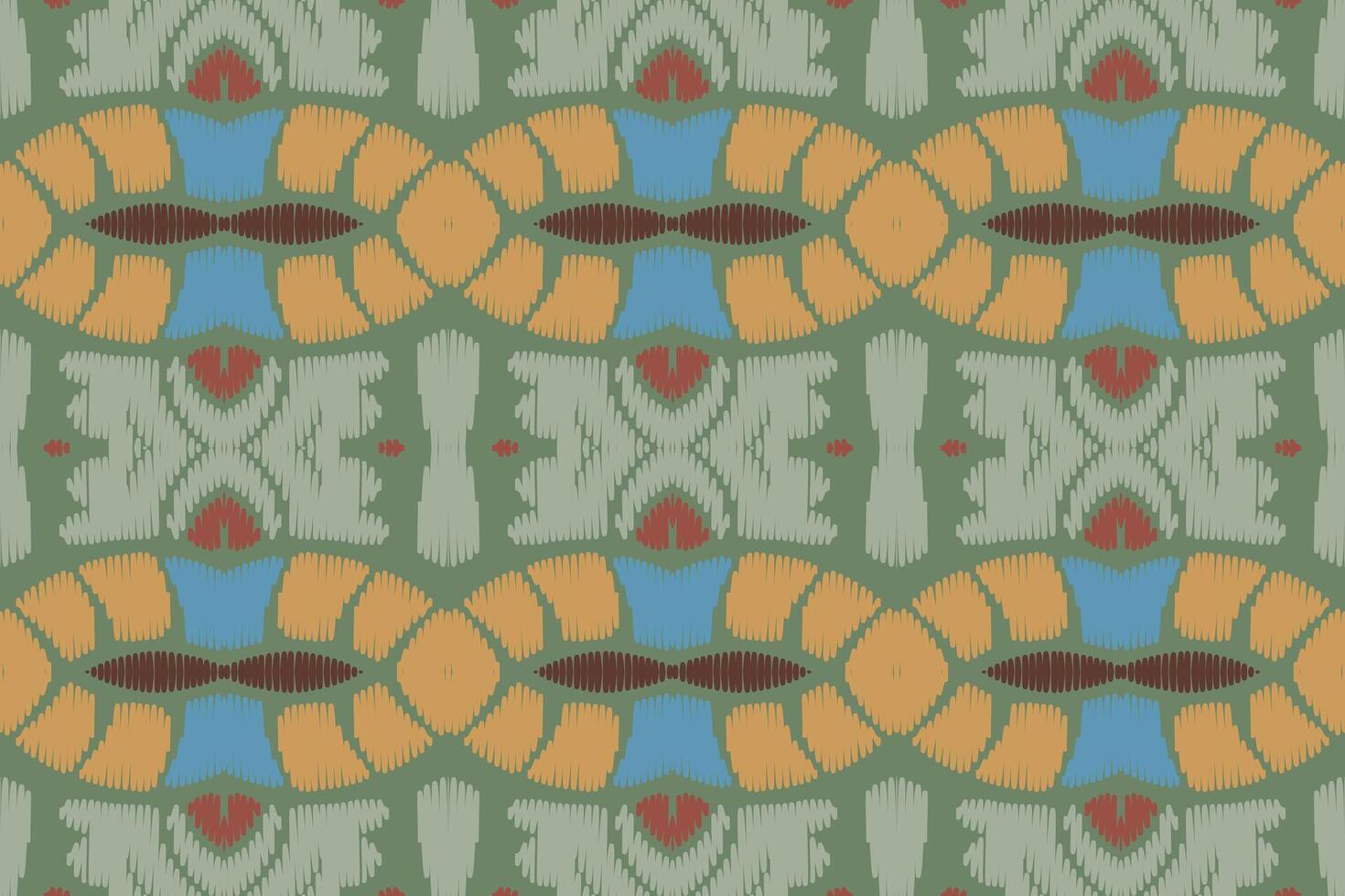 ethnisches ikat-nahtloses muster im stammes-. Design für Hintergrund, Tapete, Vektorillustration, Stoff, Kleidung, Teppich, Textil, Batik, Stickerei. vektor