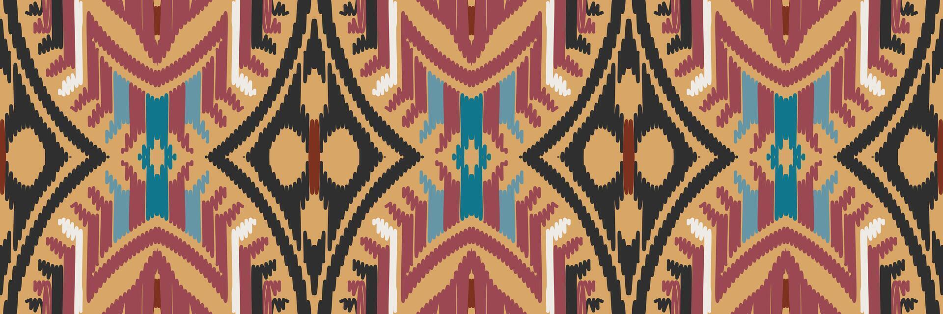 Ikat-Muster im Stammes-. geometrische ethnische traditionelle. mexikanischer gestreifter stil. Design für Hintergrund, Tapete, Vektorillustration, Stoff, Kleidung, Batik, Teppich, Stickerei. vektor