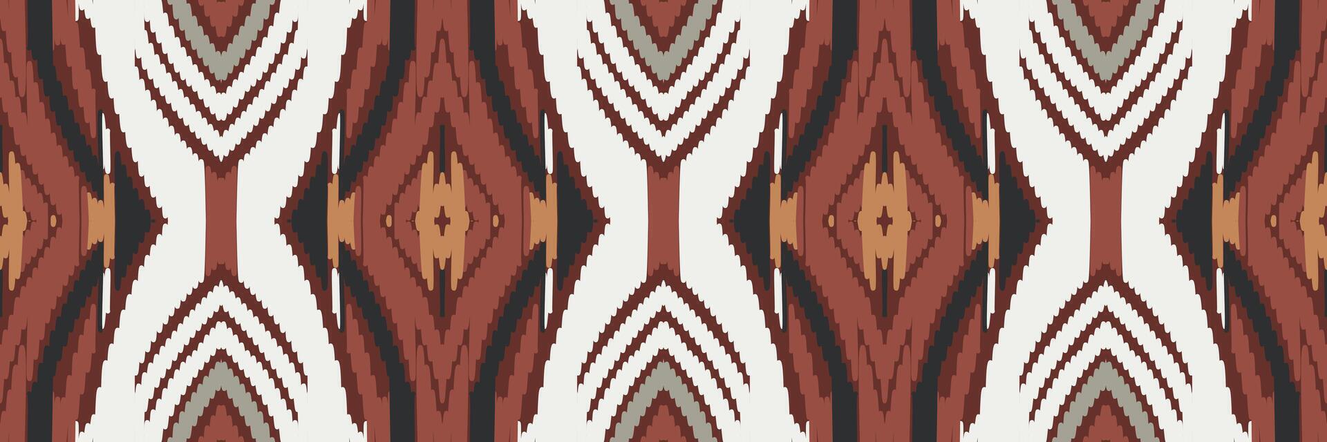 ikat abstrakt geometrisk broderi etniska mönster design. Aztec tyg matta mandala prydnad chevron textil dekoration tapeter. tribal boho infödda etniska kalkon traditionell vektor bakgrund