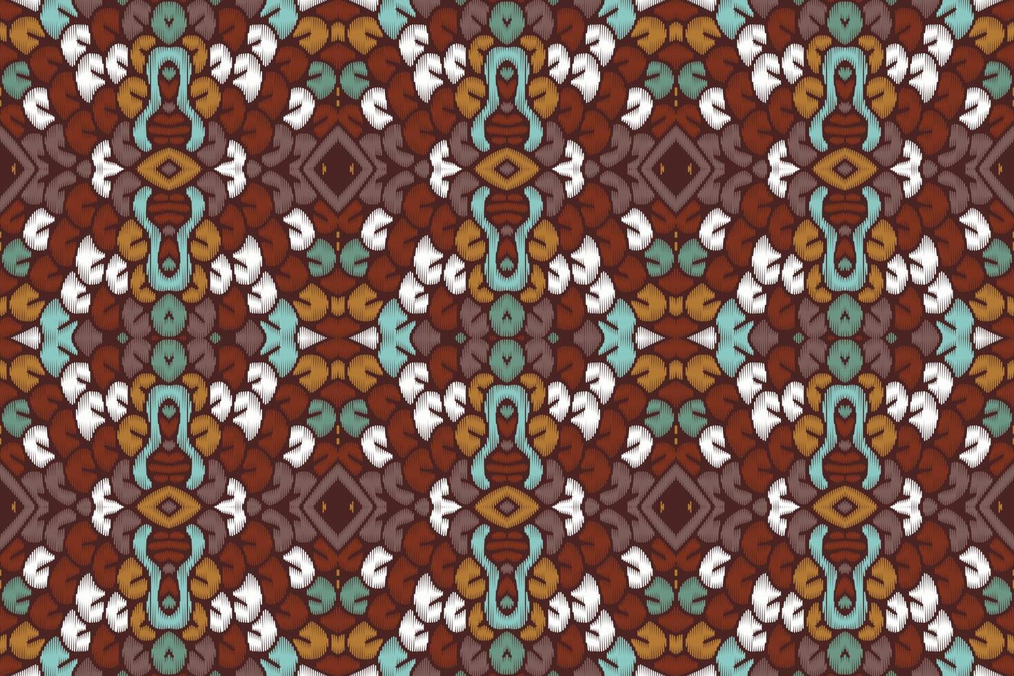 stoff ikat nahtloses muster geometrischer ethnischer traditioneller stickerei style.design für hintergrund, teppich, matte, sarong, kleidung, vektorillustration. vektor