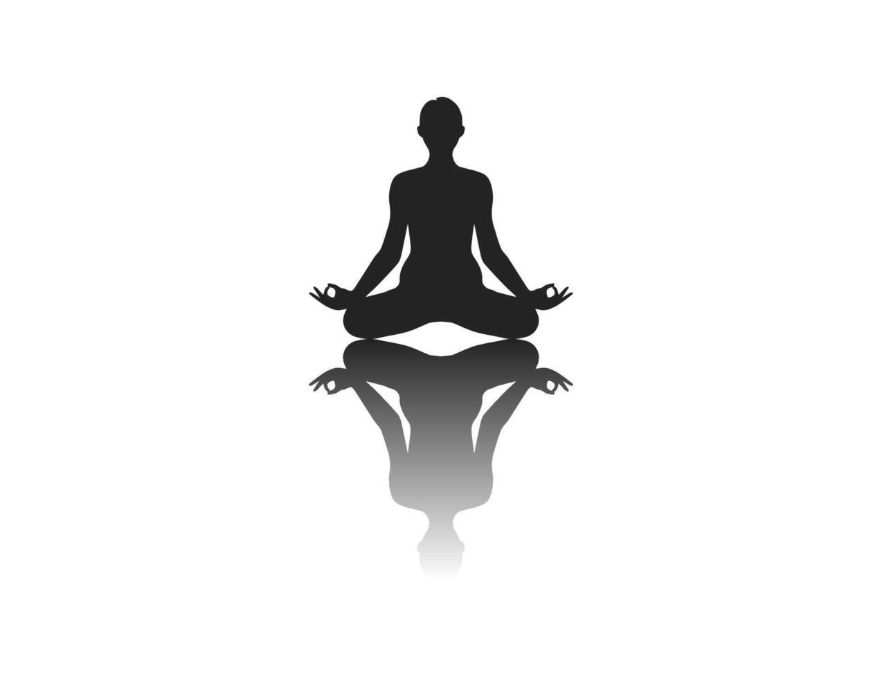 Lotus Position, Yoga auf Weiß Hintergrund. Vektor Illustration.
