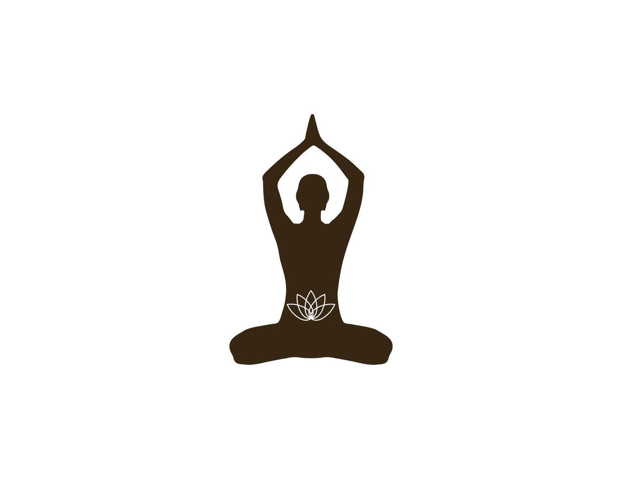 Lotus Position, Yoga, Blume Symbol. Vektor Illustration.