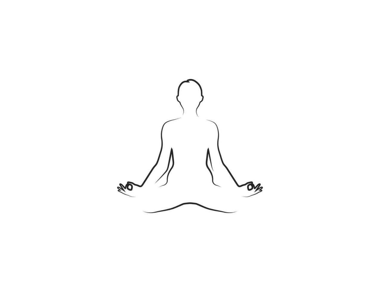 lotus placera, padmasana, yoga linje ikon. vektor illustration.