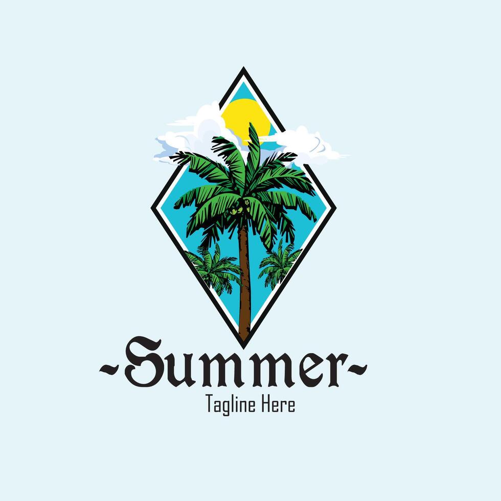 Sommer- Strand Palme tropisch bereit eps 10 Format vektor