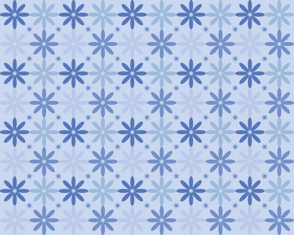 Blau Blumen, Schneeflocken, Hintergrund, Muster, Fliese Muster, Blumen- Muster, Prämie Vektor