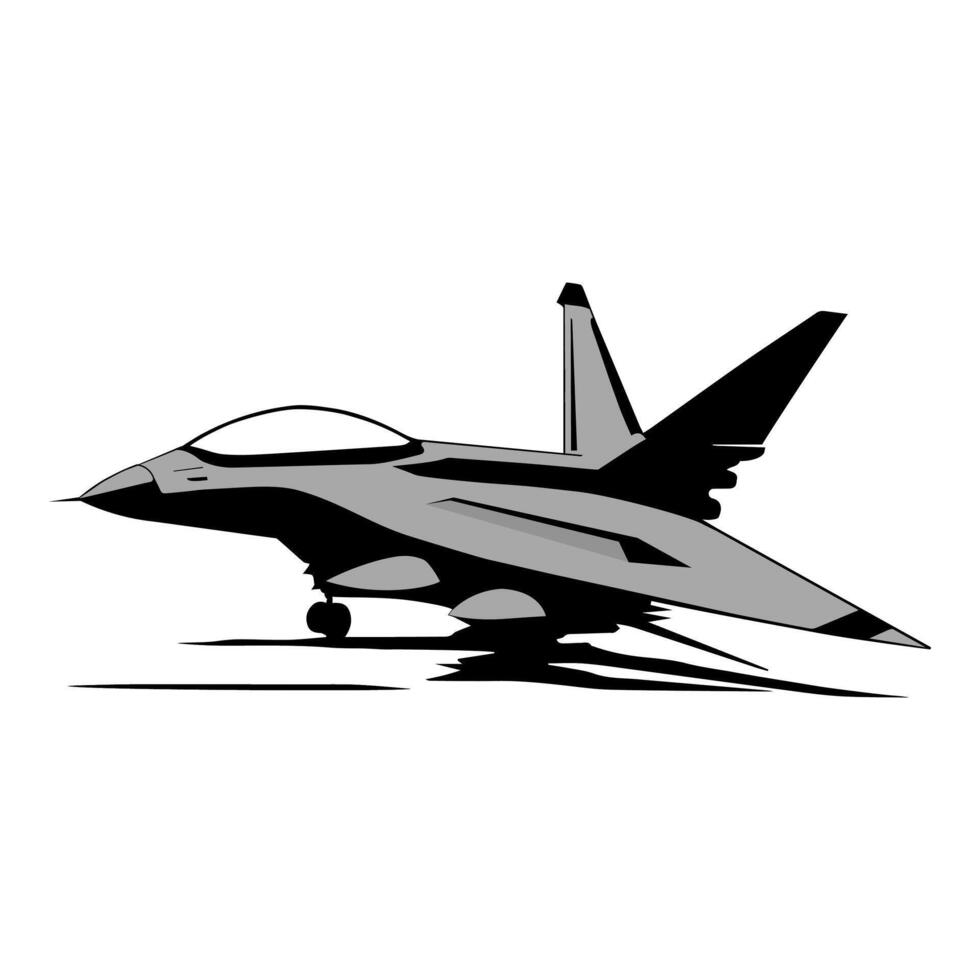 Kämpfer Jet Vektor Illustration. Militär- Fahrzeuge Das arbeiten im das Luft