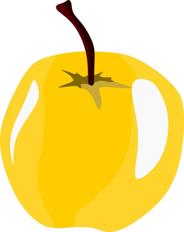 ein Gelb Apfel auf Weiß vektor