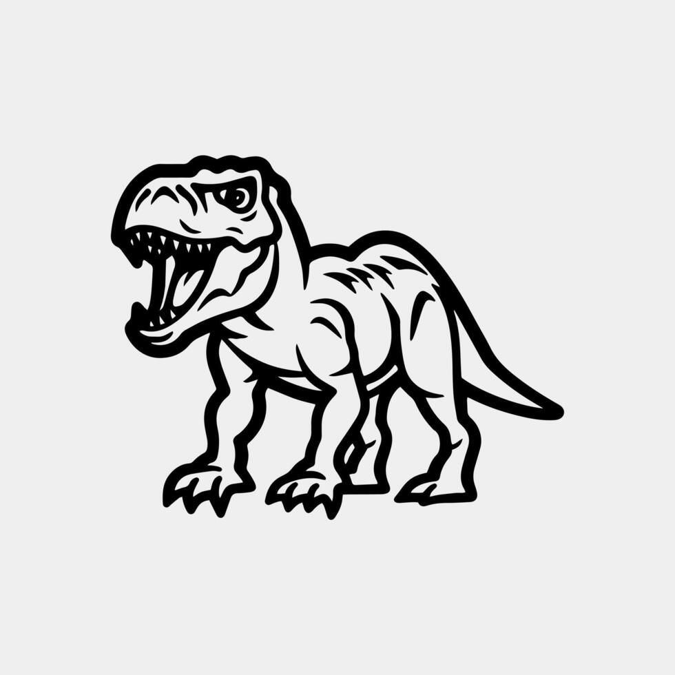 en t - rex dinosaurie med dess mun öppen vektor