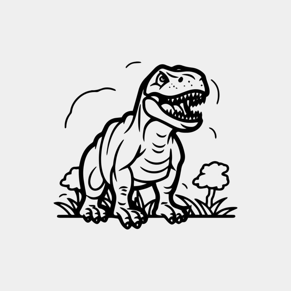 ein t - - rex mit es ist Mund öffnen und es ist Zähne breit öffnen vektor