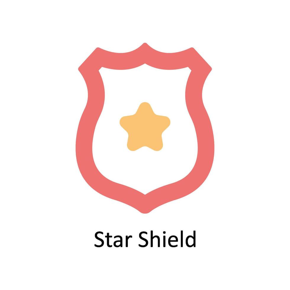 Star Schild Vektor eben Symbol Stil Illustration. eps 10 Datei