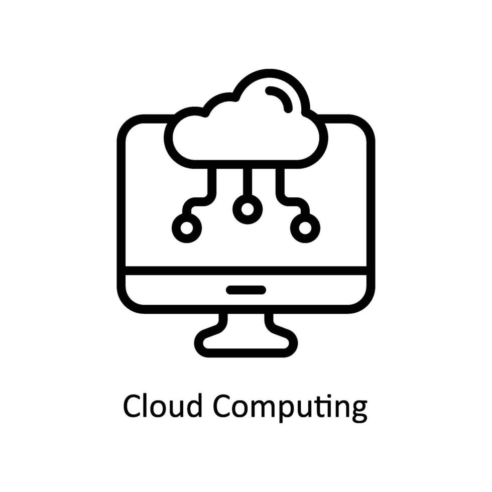 Wolke Computing Vektor Gliederung Symbol Stil Illustration. eps 10 Datei