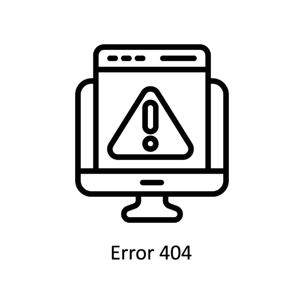 Error 404 Vektor Gliederung Symbol Stil Illustration. eps 10 Datei