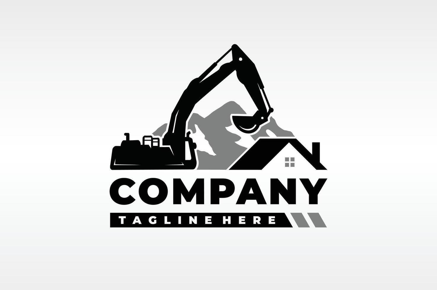 Bagger Berg Zuhause Logo vektor