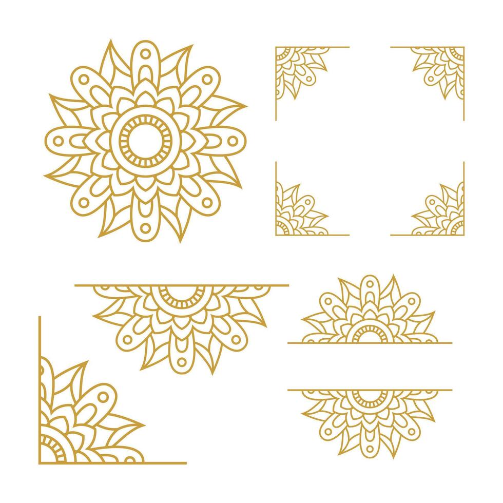 Mandala Hochzeit Ornament Gold Vektor Design