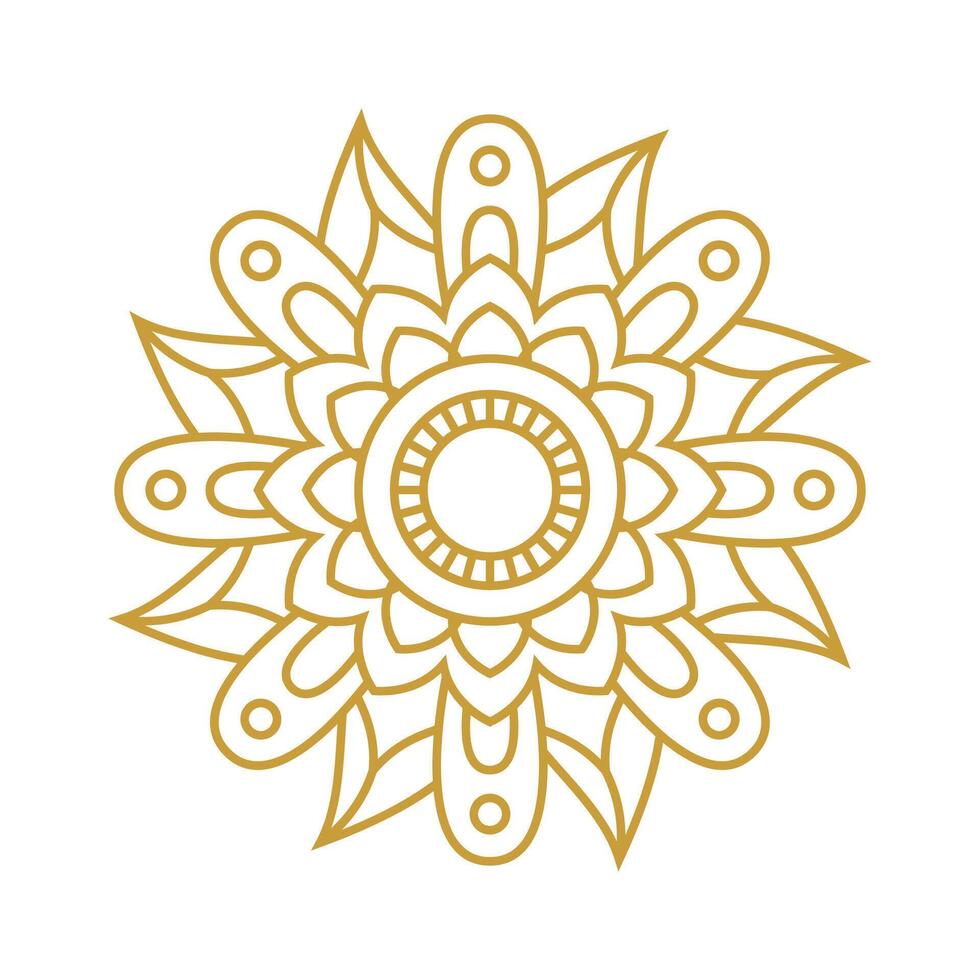 Mandala Hochzeit Ornament Gold Vektor Design