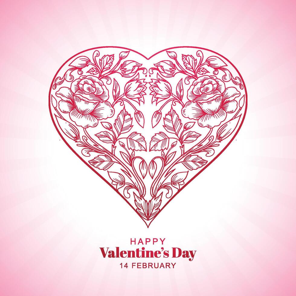 modern Valentinstag Tag Karte Hintergrund vektor