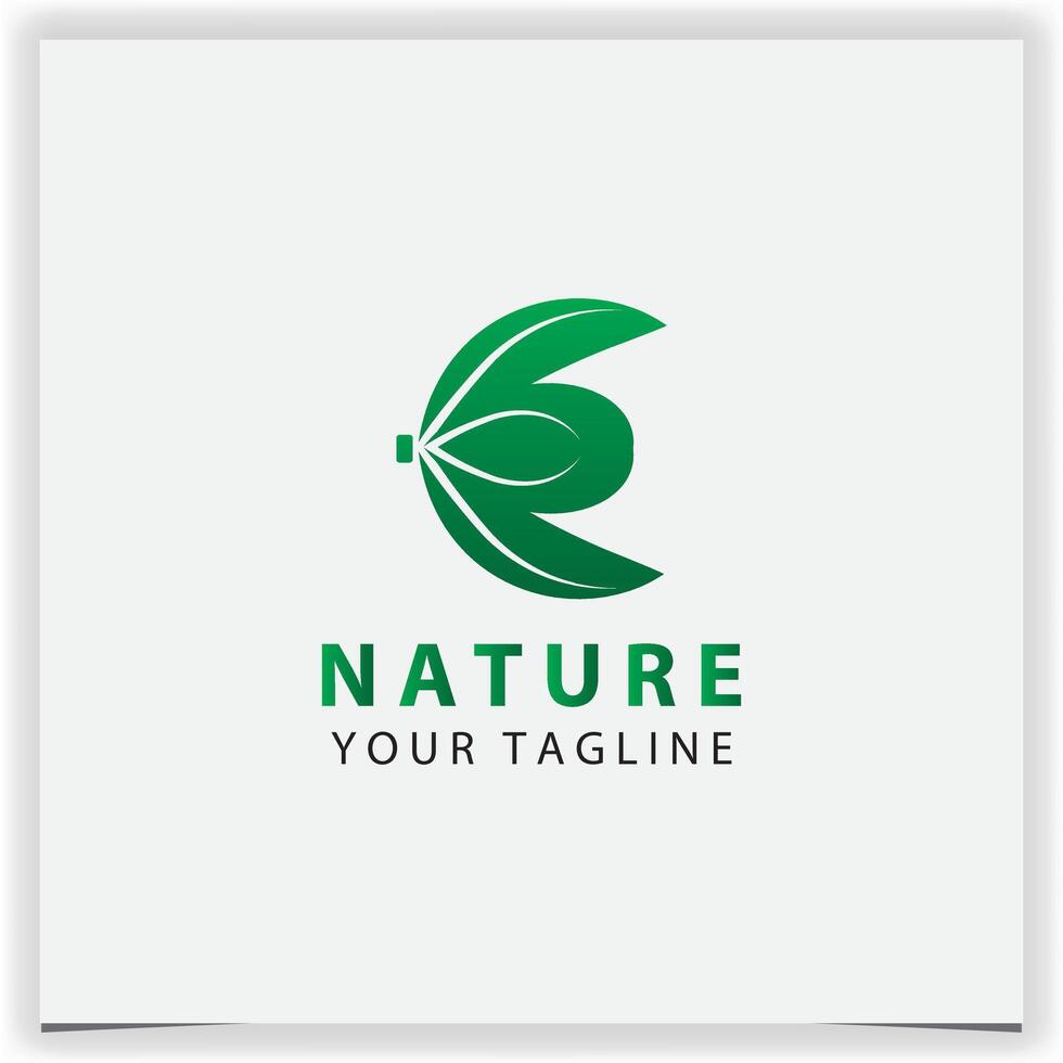 abstrakt Brief e Blatt Logo Symbol Design mit Laub Grafik Symbol zum Natur Marke Logo Identität vektor