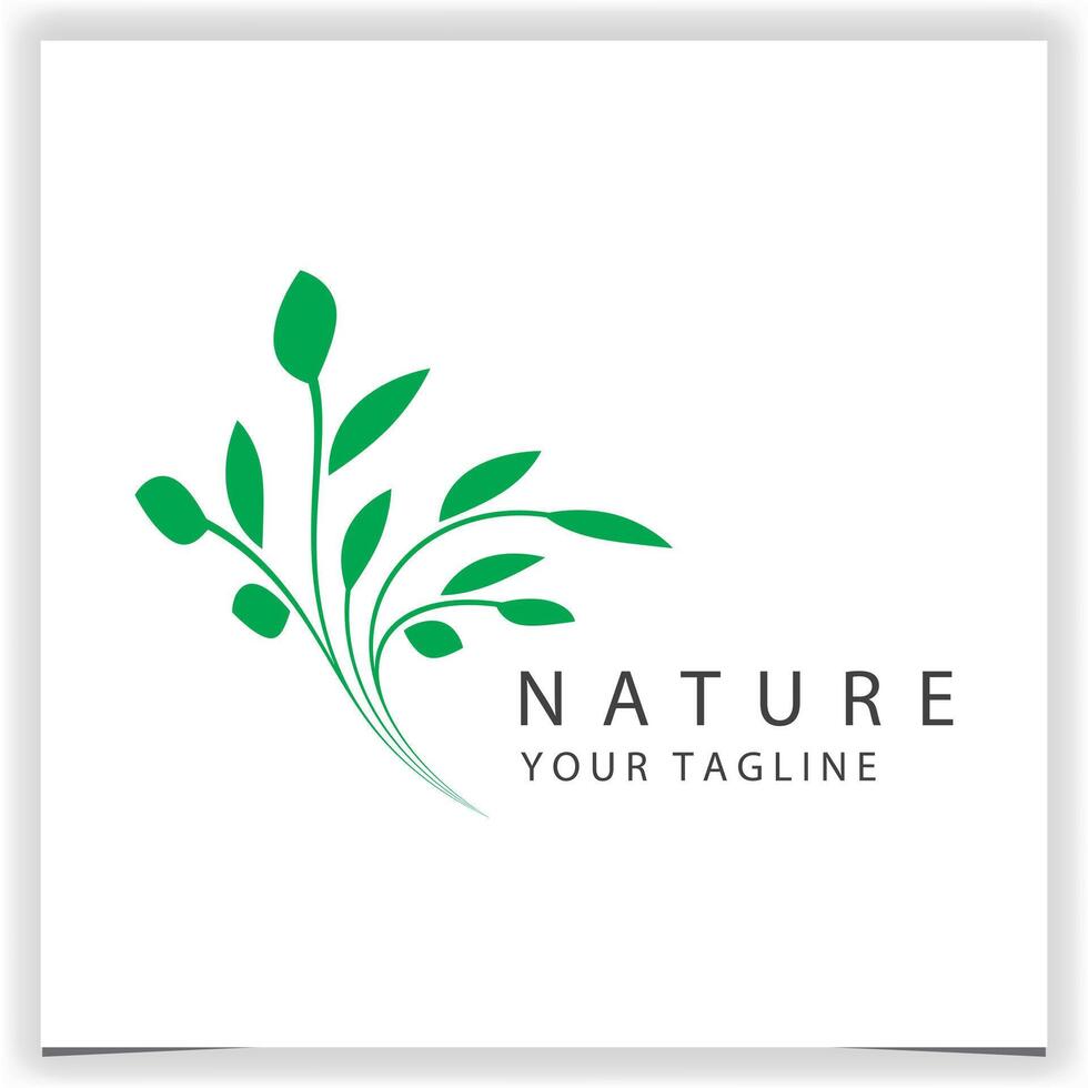 abstrakt natur blad träd tillväxt logotyp design mall vektor