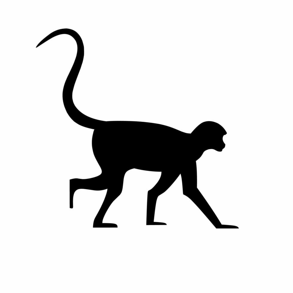 apa silhuett ikon vektor. gående apa silhuett för ikon, symbol eller tecken. apa ikon för schimpans, regnskog, safari eller zodiaken vektor
