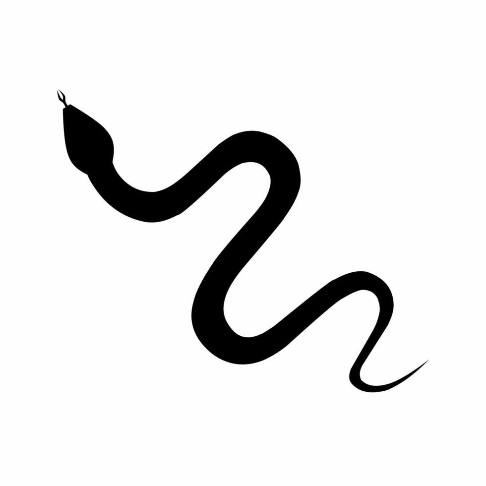 Schlange Silhouette Symbol Vektor. Schlange Silhouette zum Symbol, Symbol oder unterzeichnen. Viper Schlange Symbol zum Reptil, Schlange, Tierkreis oder Tierwelt vektor