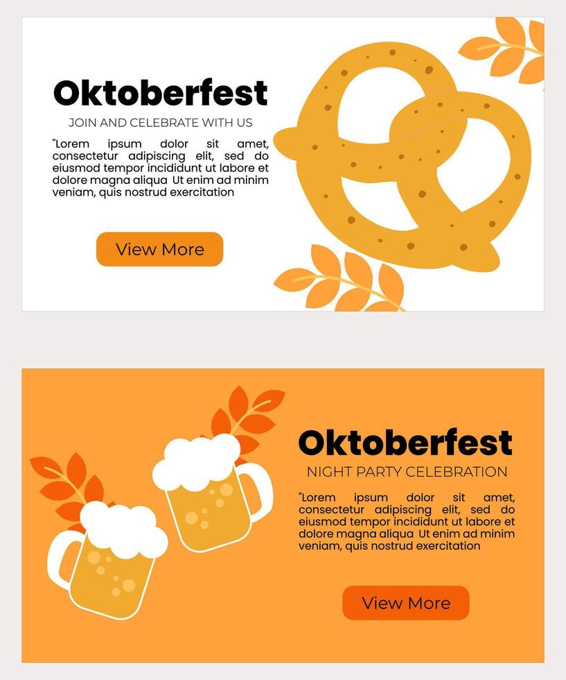 Oktoberfest Banner Vorlage. Webseite , Broschüre, Präsentation, mit Hand gezeichnet Element Vektor Illustration