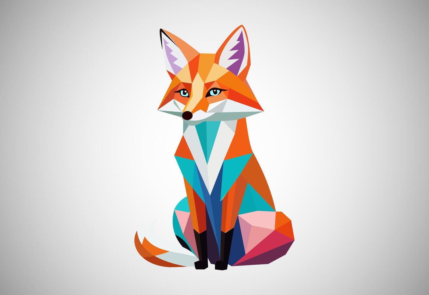 geometrisch Fuchs Logo Design Vektor Illustration. Tier Logo