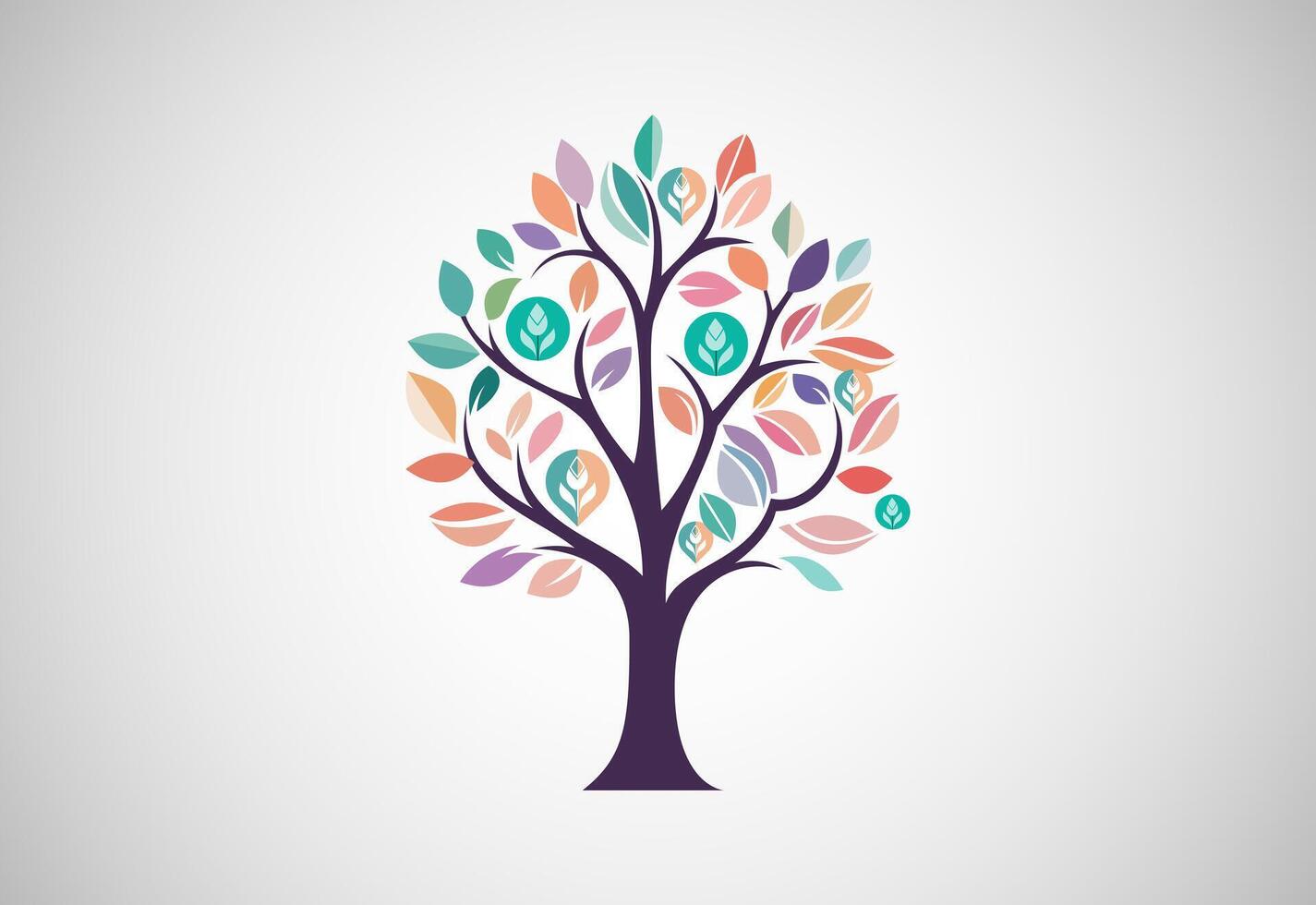 natur träd logotyp design vektor illustration. träd av liv logotyp begrepp