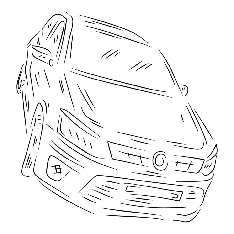 sport bil linje konst ilustration vektor