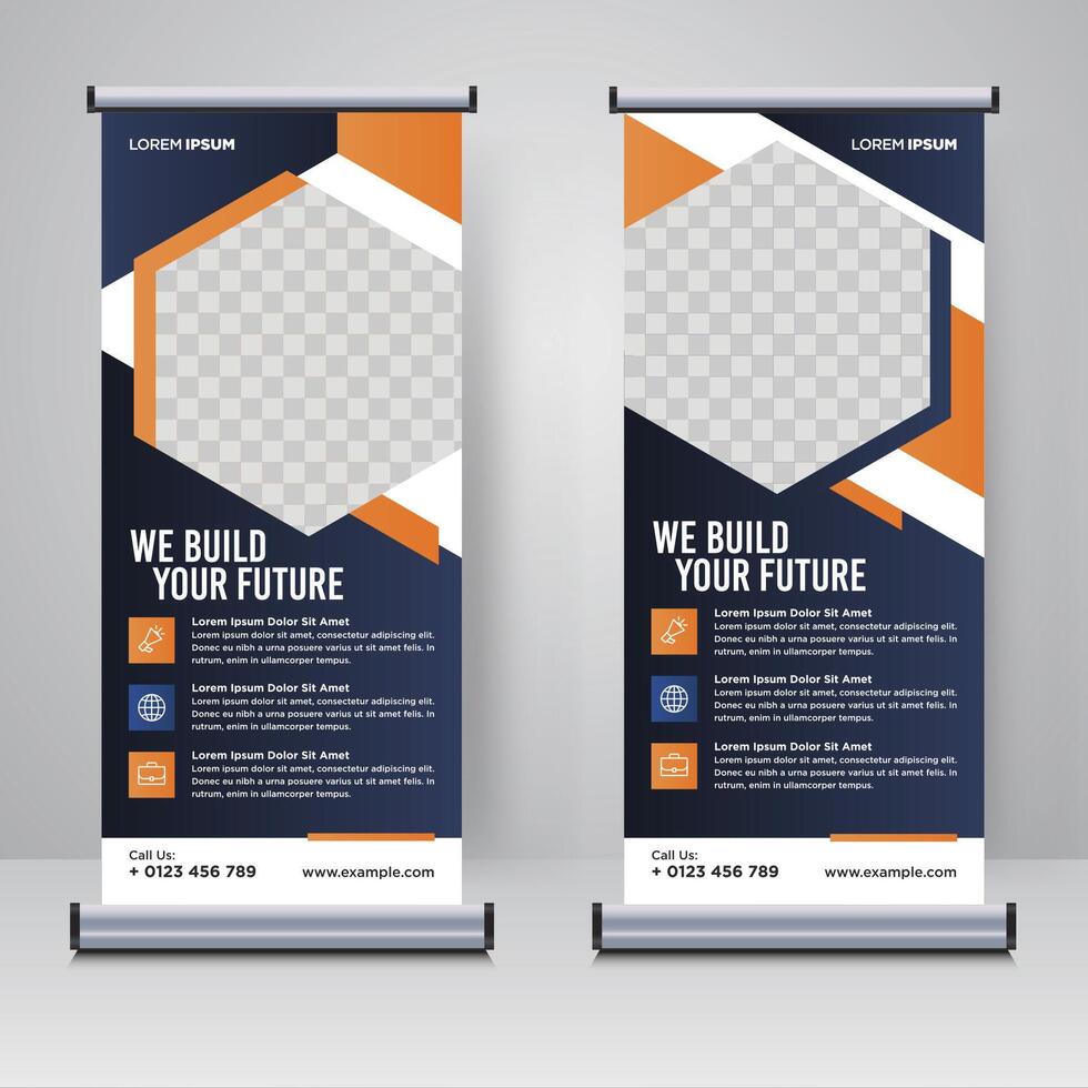 Corporate Rollup- oder X-Banner-Designvorlage vektor